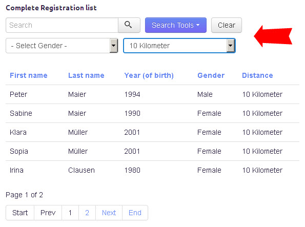 Visforms Searchtools